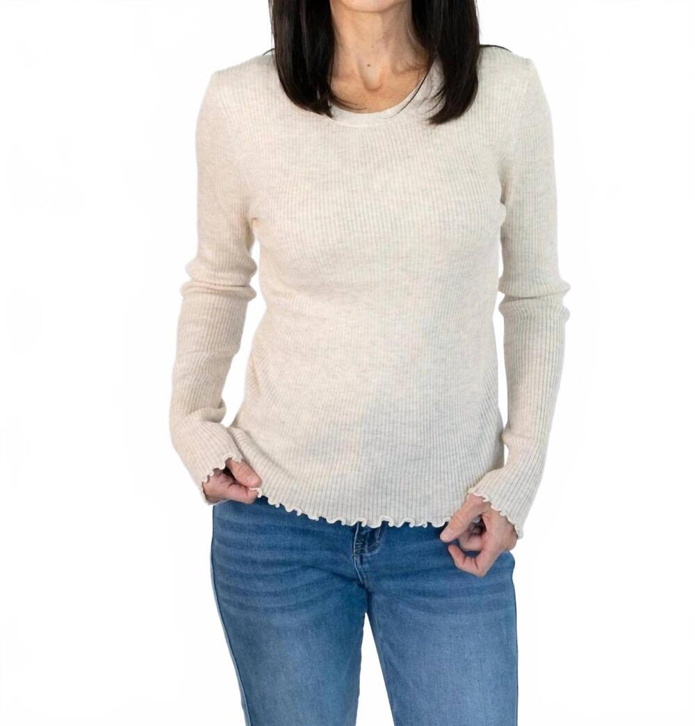 NEW TEA N ROSE erika long sleeve sweater in oatmeal